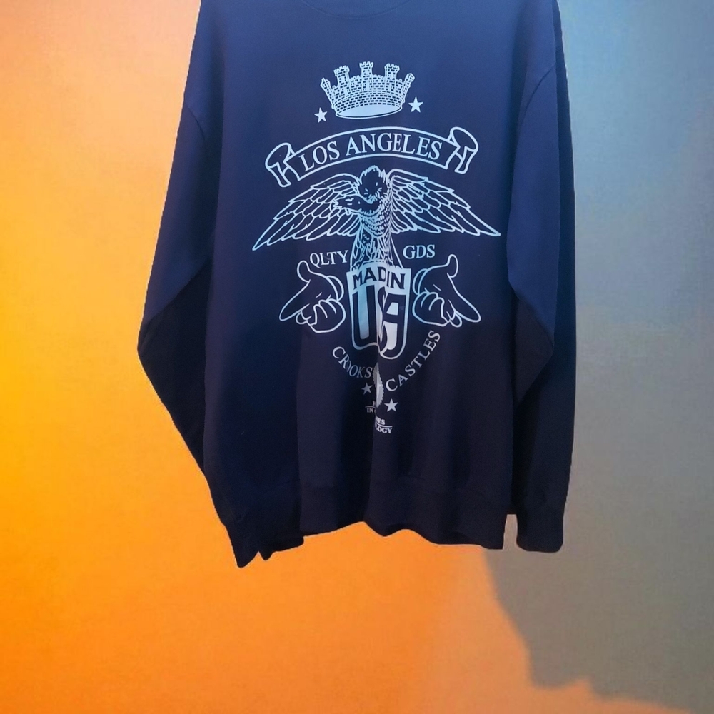 Navy Graphic Men's Crewneck Sweater